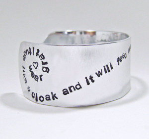 Custom cuff quote bracelet, Rumi quote, yoga jewelry