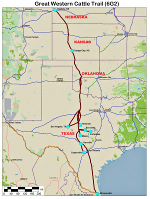 Great Western Cattle Trail Map