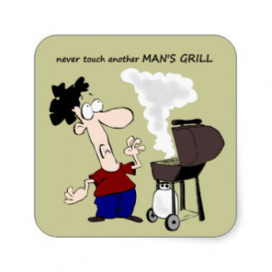 Funny Barbecue Cookout Quote Cartoon Cook Square Sticker
