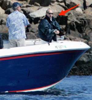 Bush, left and Russian President Vladimir Putin, fish near the Bush ...