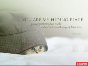 You are my hiding place; you will protect me from trouble and ...