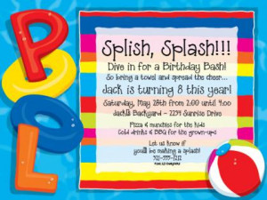 Party At The Pool Party Invitations