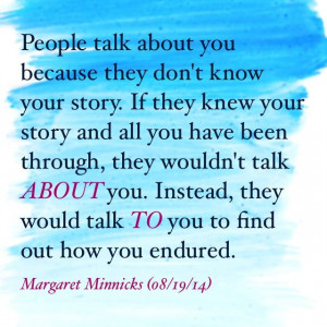Talk to people ... not about them.