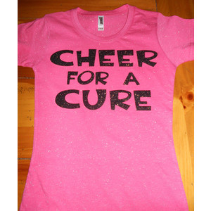 Custom Cheer for a Cure Breast Cancer Awareness Sparkle T-shirt