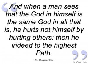 And When A Man Sees That The God In Bhagavad Gita