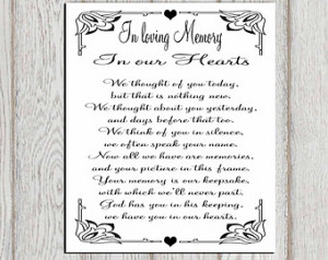 In loving memory printable Memorial table Wedding memorial sign ...