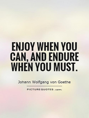 ... Quotes Enjoy Quotes Endure Quotes Johann Wolfgang Von Goethe Quotes