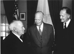 ... Ben-Gurion (left) with President Dwight Eisenhower (center