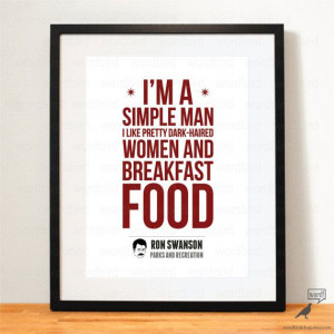 Parks and Rec Quote Ron Swanson Breakfast foods by WordBirdShop