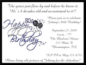 Shop our Store > 80 Birthday Party Invitations