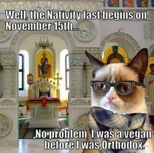 find Grumpy Orthodox Cat on facebook (this is his hipster cousin)