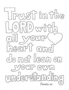 Coloring Pages for Kids by Mr. Adron: Trust In The Lord Scripture ...