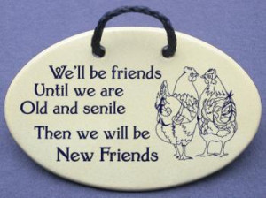 ... ll be friends until we are old and senile then we will be New Friends