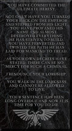 EMPEROR QUOTES WARHAMMER