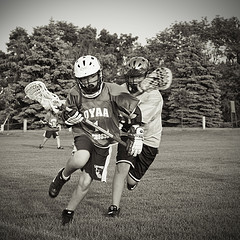 : blackandwhite field youth ball square helmet stick lacrosse defense ...