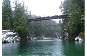 20 meter high Gordon River bridge over 5 meter deep water near Port ...