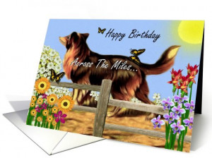 Happy Birthday ~ Across The Miles ~ Skipper the dog in the garden card