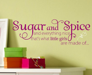 Sugar and Spice - Children kids-Vinyl Lettering wall words quotes ...