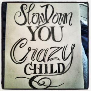 Slow down you crazy child. Vienna-Billy Joel 