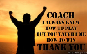 Thank you note for coaches from players