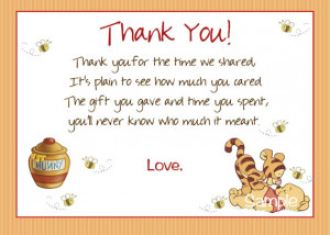 Winnie the Pooh Thank You Cards