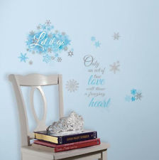 Disney FROZEN SONG QUOTE: LET IT GO wall stickers 26 glitter decals ...