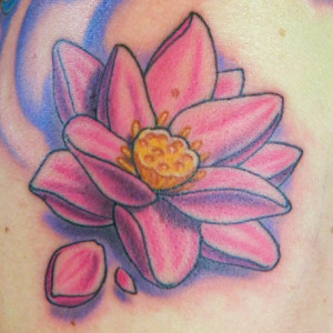 Pink Watercolor Tattoo Flower Pink lotus flower by sirius-