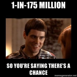 How I feel with my one Powerball ticket