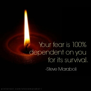 Your fear is 100% dependent on you for its survival.”