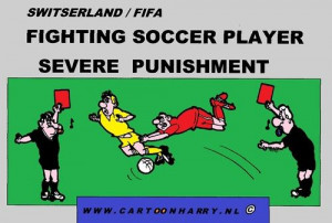 funny soccer cartoons | Cartoon: Fighting Soccer Player (medium) by ...