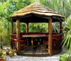 Tiki Hut. This would be great by the pool. Love it More
