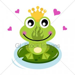 Frog Prince Isolated On White. Cartoon Vector I...