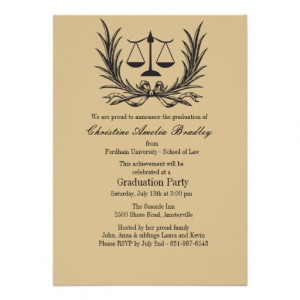 Justice Wreath Law School Graduation Invitation