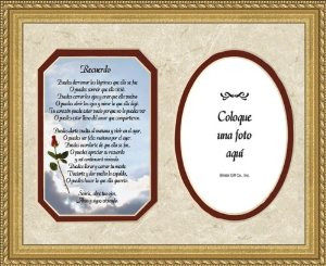 Spanish Memorial Female Poem Remembrance Photo Frame 9