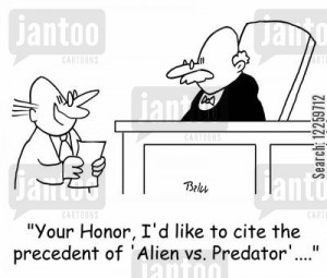 precedents cartoon humor: 'Your Honor, I'd like to cite the precedent ...