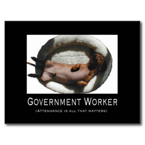 Funny Government Employee Postcard
