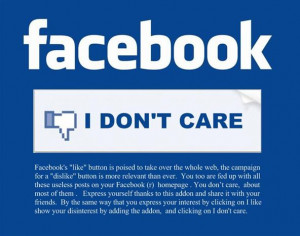 Facebook I DON’T CARE Button