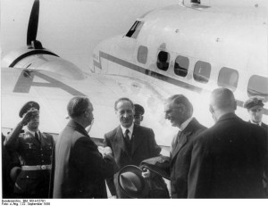 ... Neville Chamberlain at the airport in Köln, Germany, 22 Sep 1938