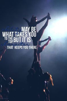 cheer is the only thing I know so I go for it 110 percent