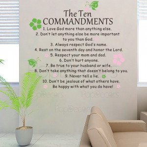 ... Wall Decal - The Ten COMMANDENTS - Vinyl Words and Letters Decals