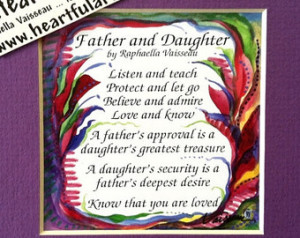 FATHER DAUGHTER Original POEM Inspirational Quote Dad Birthday Gift ...