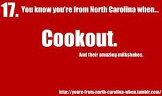You know you're from North Carolina when.... More