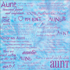 aunt mothers day quotes | Aunt Words Scrapbook Paper
