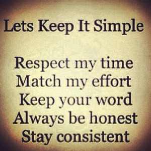 Lets keep it simple