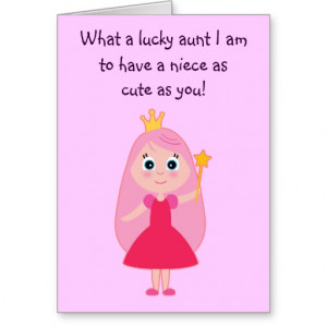 Cute Princess Happy Birthday Aunt to Niece Greeting Cards