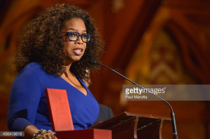 News Photo Oprah Winfrey accepts the WEB Du Bois Medal on