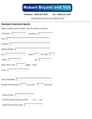 Online Business Insurance Quote Form
