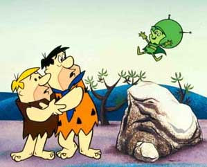 Fred and Barney with the Great Gazoo