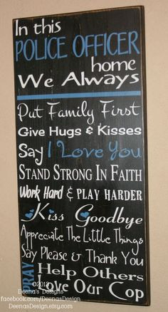 Cop Wife Quotes | Law Enforcement Wife Police Decor Distressed Wall by ...