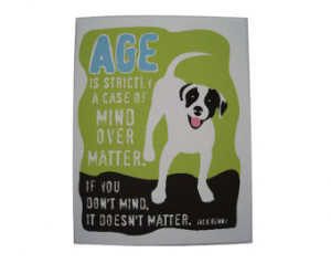 Dog Birthday Card Jack Benny Quote about Age Paper Goods Stationery ...